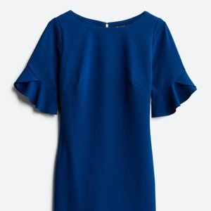 KARL LAGERFELD PARIS  Sigourney Ruffle Detail Knit Dress